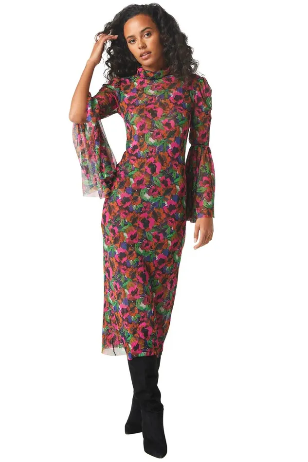MISA Los Angeles Dresses Women ELEKTRA DRESS Jewel Tone Flora