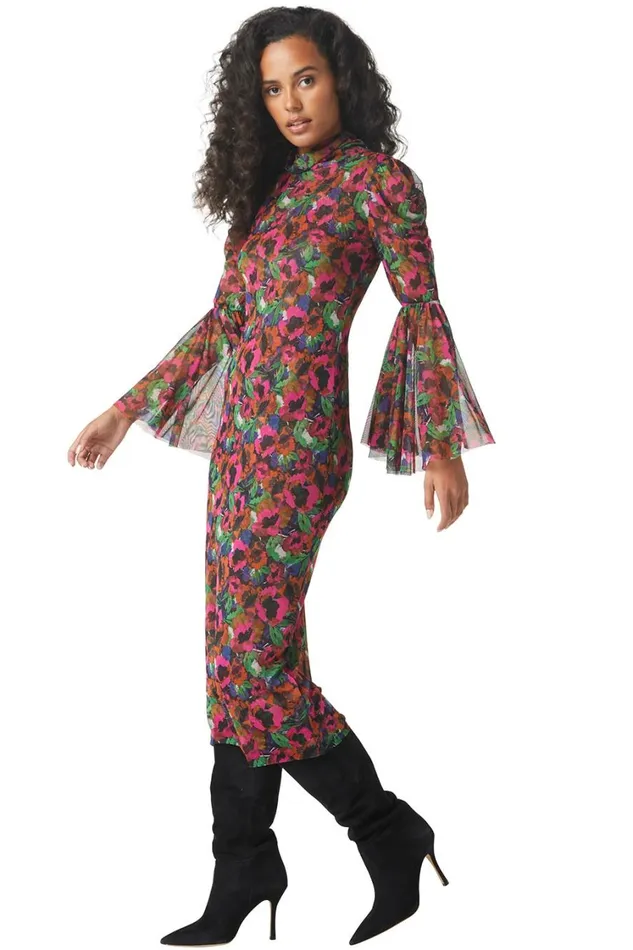 MISA Los Angeles Dresses Women ELEKTRA DRESS Jewel Tone Flora