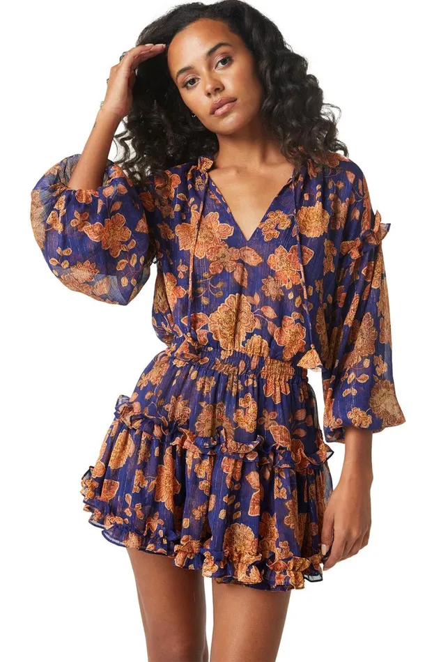 MISA Los Angeles Dresses Women ELENA DRESS Blue Marigold