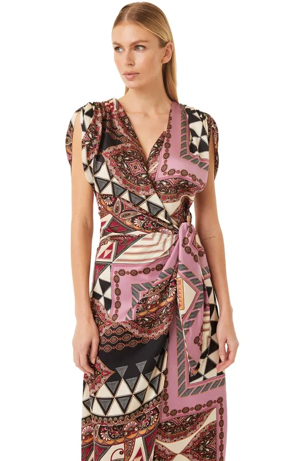 MISA Los Angeles Dresses Women FRANCESCA DRESS Leonardo Patchwork