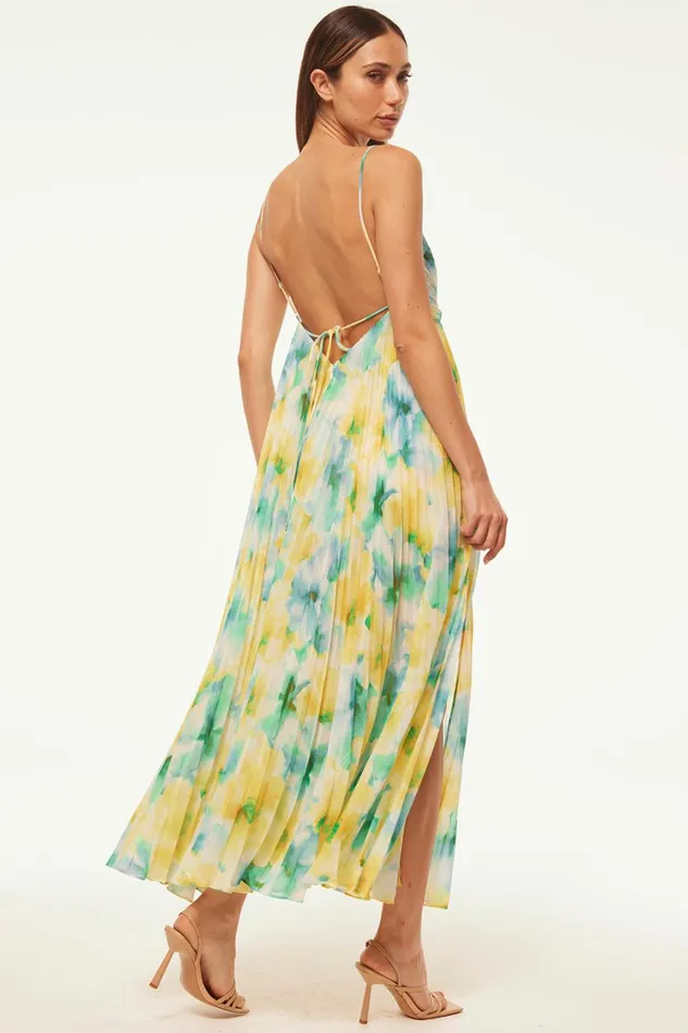 MISA Los Angeles Dresses Women GALETA DRESS Citron Watercolor