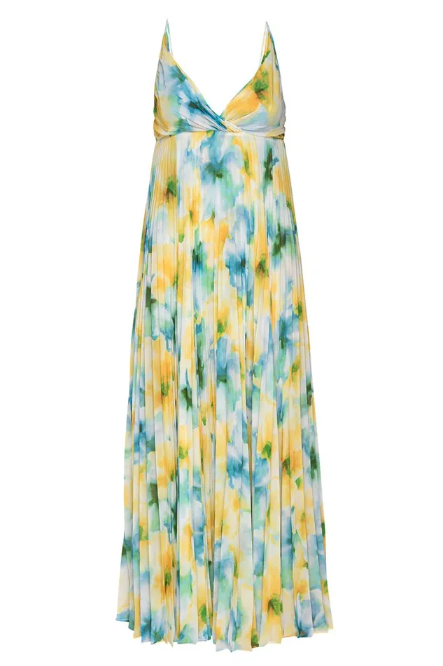 MISA Los Angeles Dresses Women GALETA DRESS Citron Watercolor