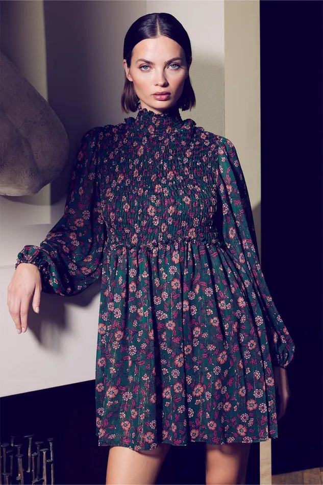 MISA Los Angeles Dresses Women JESSA DRESS Evergreen Blooms