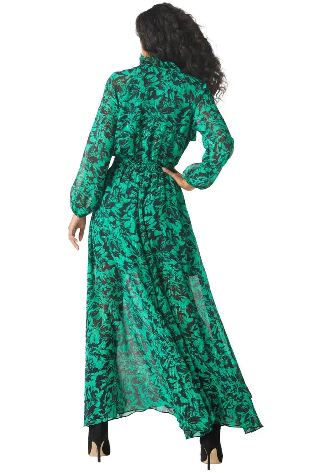 MISA Los Angeles Dresses Women JOCASTA DRESS Emerald Abstract