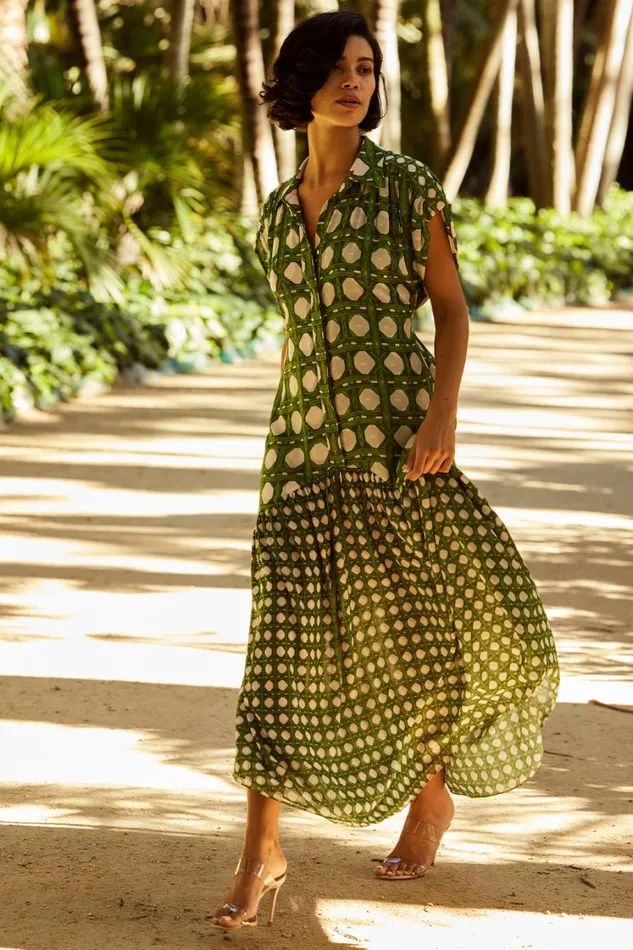 MISA Los Angeles Dresses Women LAURA DRESS Rattan Tile Mix