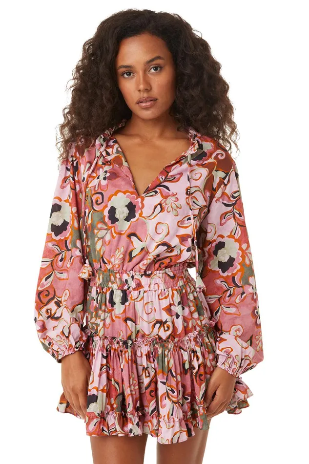 MISA Los Angeles Dresses Women LORENA DRESS Resort Batik Cotton Rayon