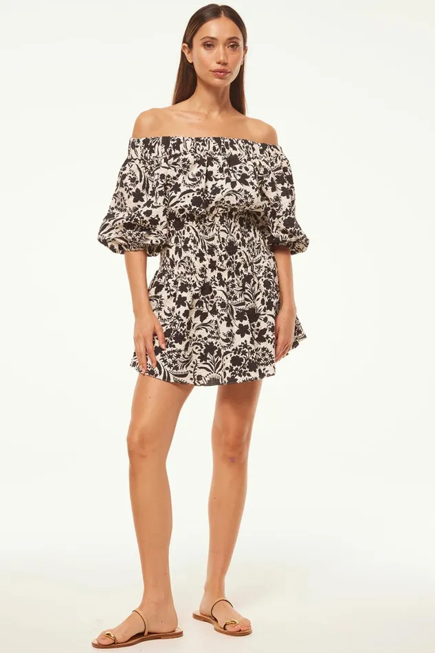 MISA Los Angeles Dresses Women MARTA DRESS Flora Negra Ditsy