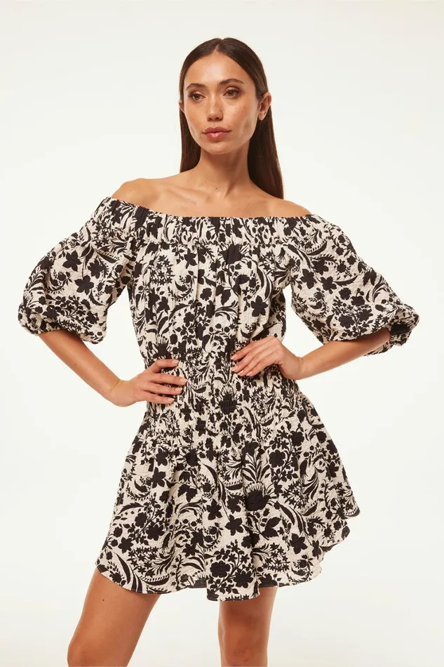 MISA Los Angeles Dresses Women MARTA DRESS Flora Negra Ditsy