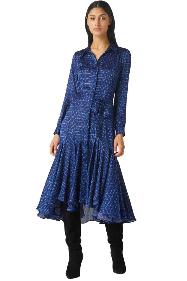 MISA Los Angeles Dresses Women MARTINE DRESS Midnight Shibori