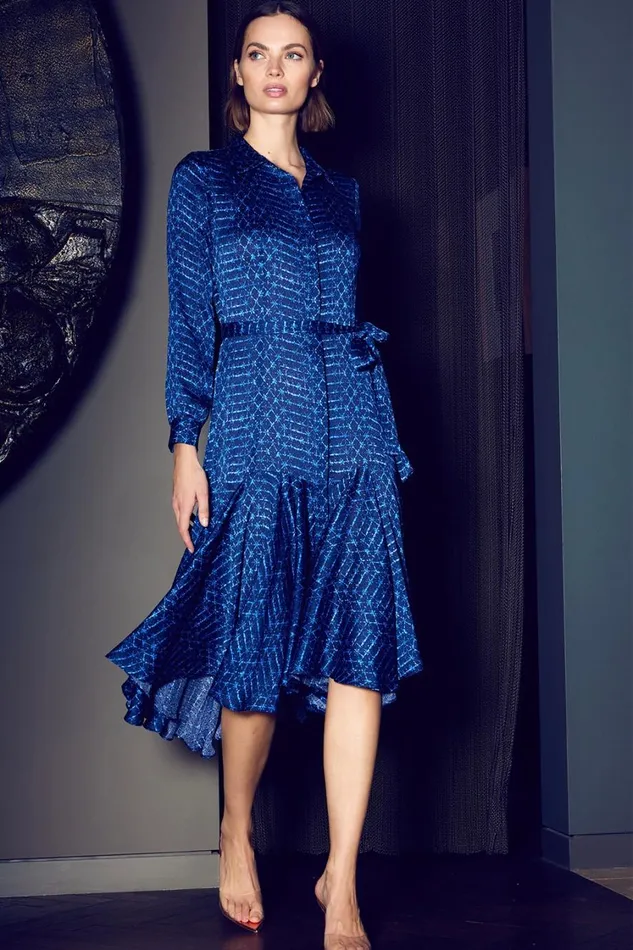 MISA Los Angeles Dresses Women MARTINE DRESS Midnight Shibori