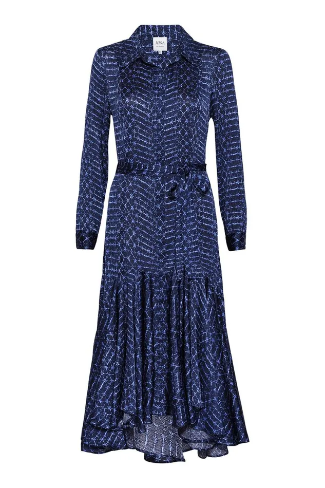 MISA Los Angeles Dresses Women MARTINE DRESS Midnight Shibori