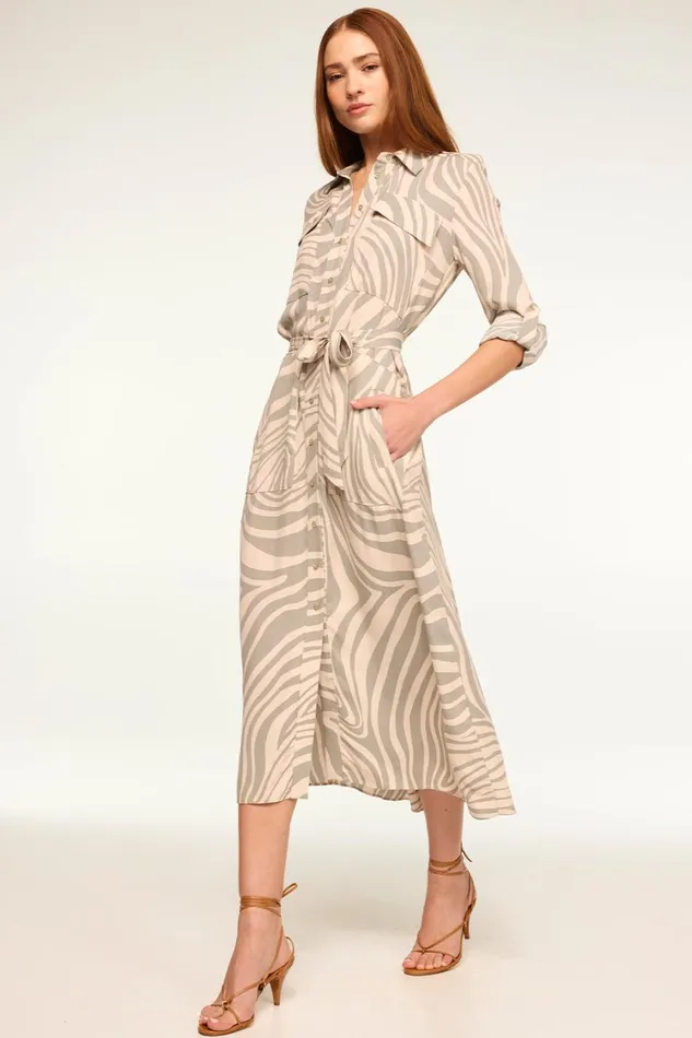 MISA Los Angeles Dresses Women MONTANA DRESS Abstract Zebra