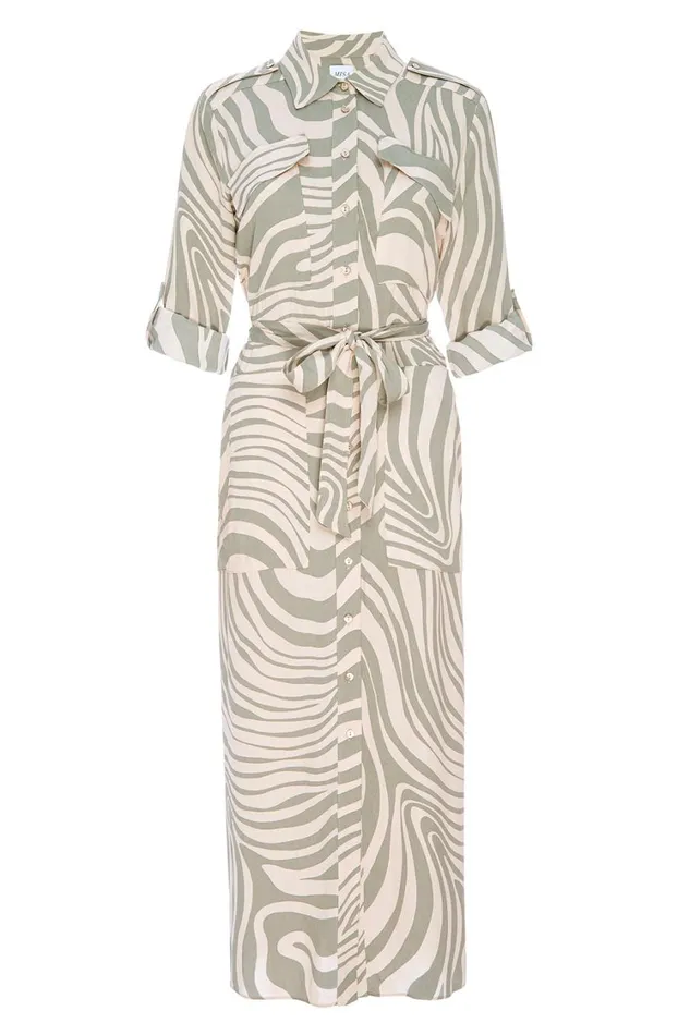 MISA Los Angeles Dresses Women MONTANA DRESS Abstract Zebra