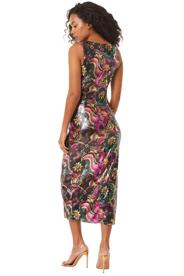 MISA Los Angeles Dresses Women NAKIA DRESS Flora Groove Sequin