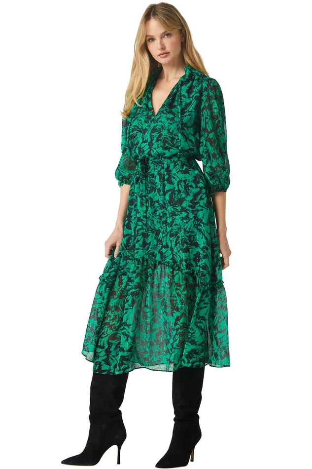 MISA Los Angeles Dresses Women OLIVIA DRESS Emerald Abstract