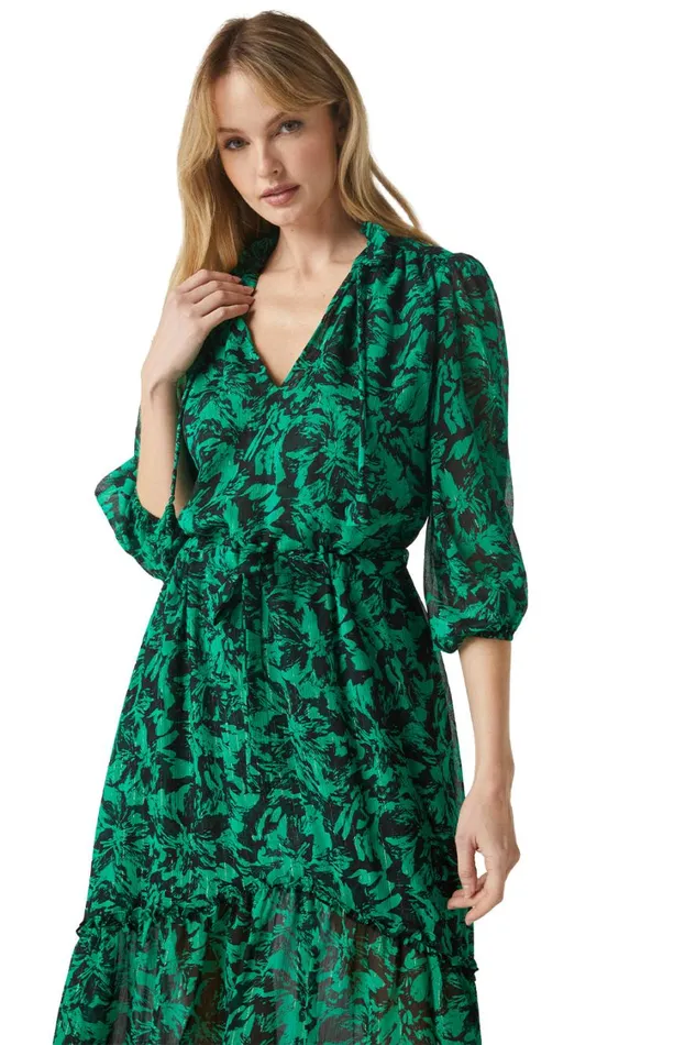 MISA Los Angeles Dresses Women OLIVIA DRESS Emerald Abstract