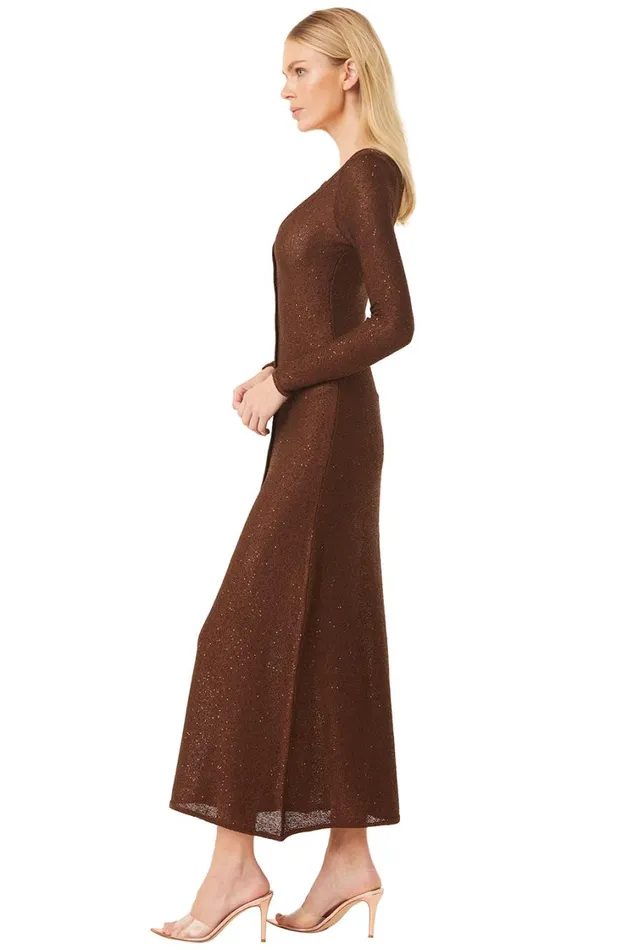MISA Los Angeles Dresses Women RAFAEL CARDIGAN Chocolate Shimmer