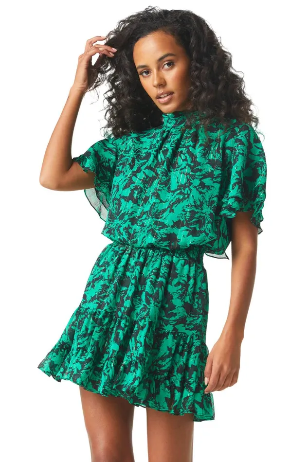 MISA Los Angeles Dresses Women SAFFIE DRESS Emerald Abstract