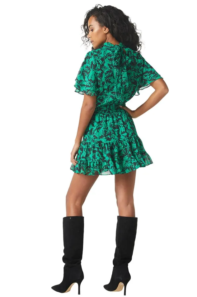 MISA Los Angeles Dresses Women SAFFIE DRESS Emerald Abstract