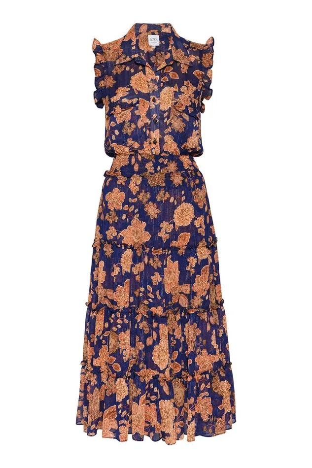 MISA Los Angeles Dresses Women TINA DRESS Blue Marigold