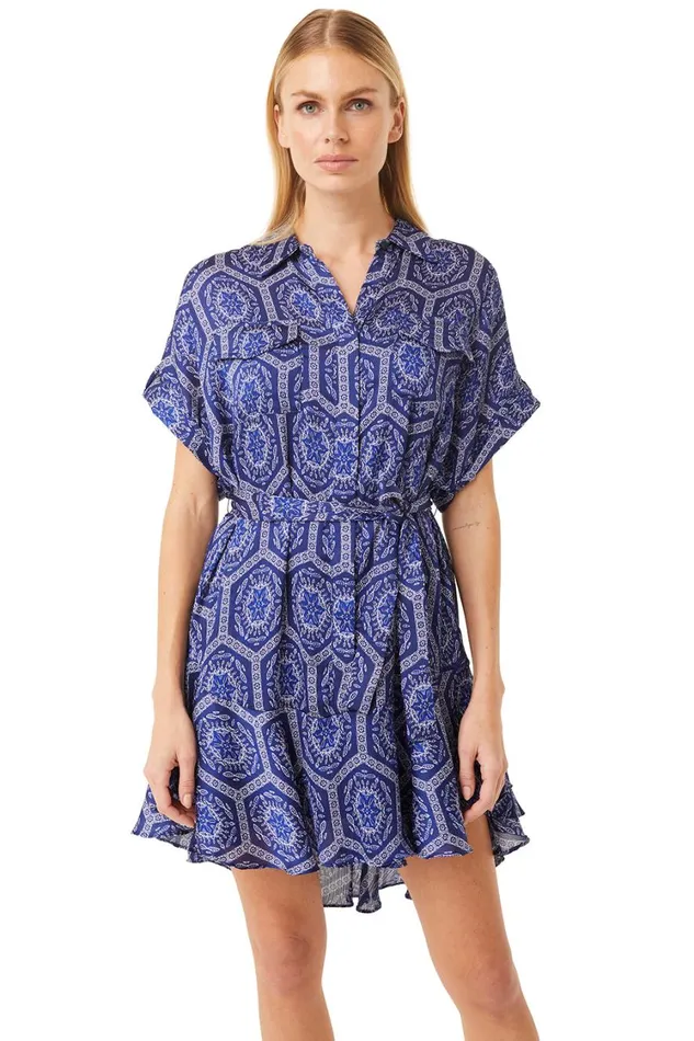 MISA Los Angeles Dresses Women VIENNA DRESS Lapis Tile