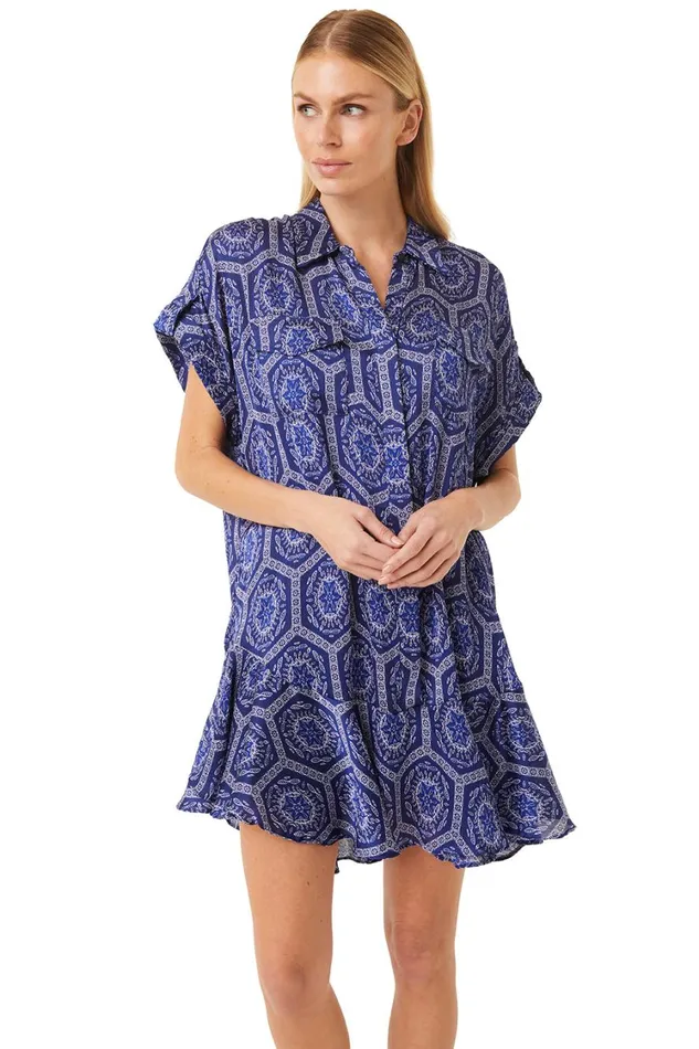 MISA Los Angeles Dresses Women VIENNA DRESS Lapis Tile