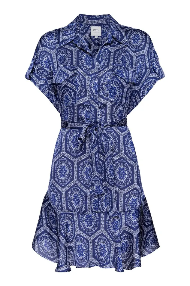MISA Los Angeles Dresses Women VIENNA DRESS Lapis Tile