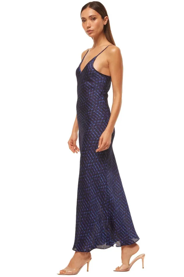 MISA Los Angeles Dresses Women ZIA DRESS Midnight Shibori