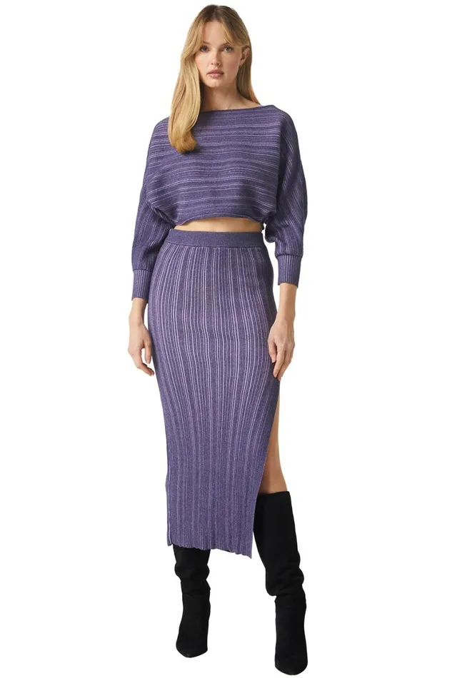 MISA Los Angeles Matching Sets Women GLORIA SKIRT Blackskinny Latte