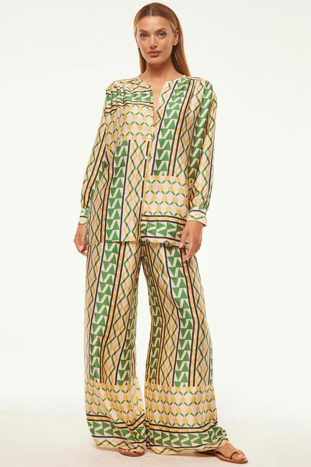 MISA Los Angeles Pants Women FILOMENA PANT Limoncello Geo Satin