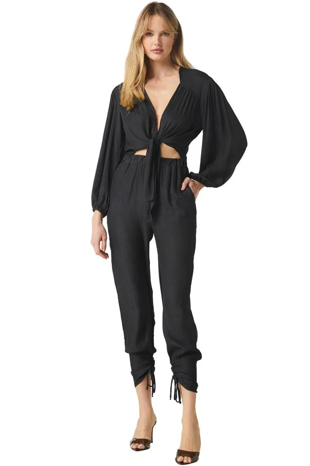 MISA Los Angeles Pants Women MARGOT PANT Black Dot Jacquard