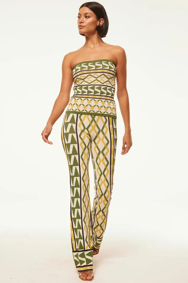 MISA Los Angeles Pants Women RIALTA PANT Limoncello Geo Jacquard