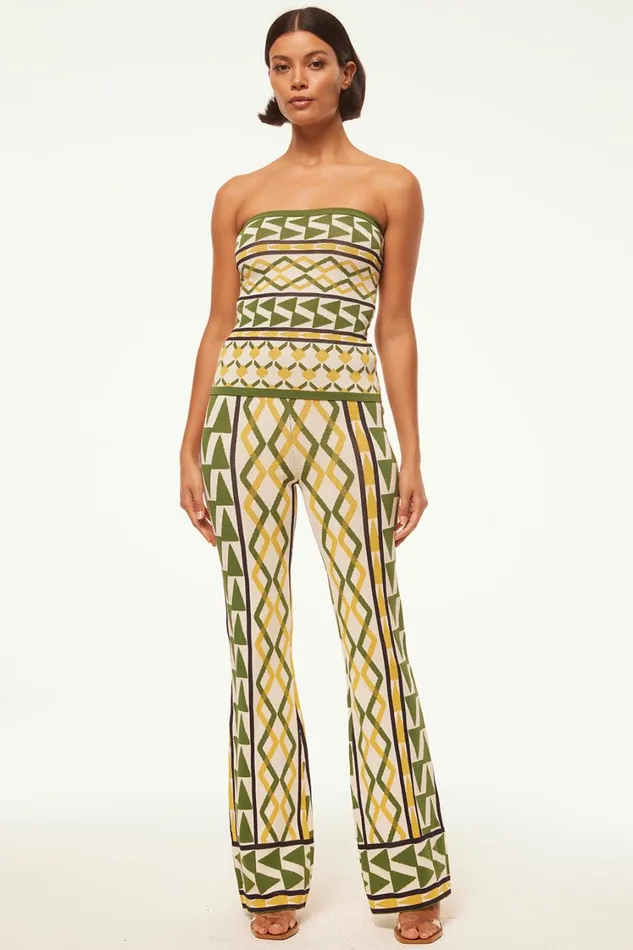 MISA Los Angeles Pants Women RIALTA PANT Limoncello Geo Jacquard