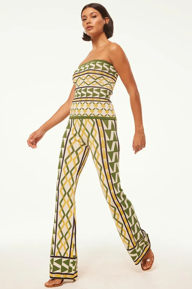 MISA Los Angeles Pants Women RIALTA PANT Limoncello Geo Jacquard