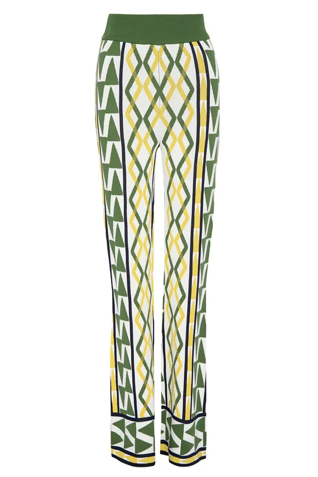 MISA Los Angeles Pants Women RIALTA PANT Limoncello Geo Jacquard
