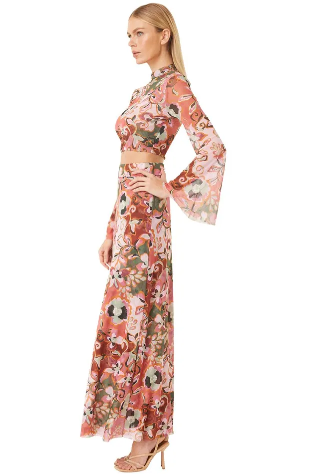 MISA Los Angeles Skirts and Shorts Women EKAT SKIRT Resort Batik Mesh