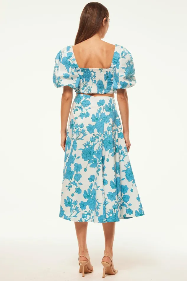 MISA Los Angeles Skirts and Shorts Women EMMA SKIRT Turquoise Flora Poplin