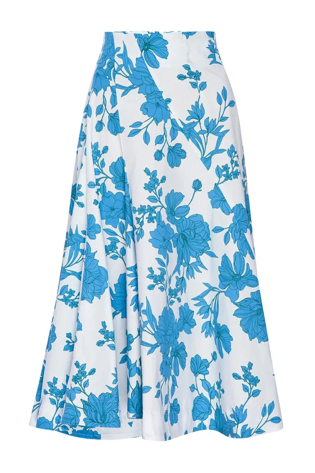 MISA Los Angeles Skirts and Shorts Women EMMA SKIRT Turquoise Flora Poplin