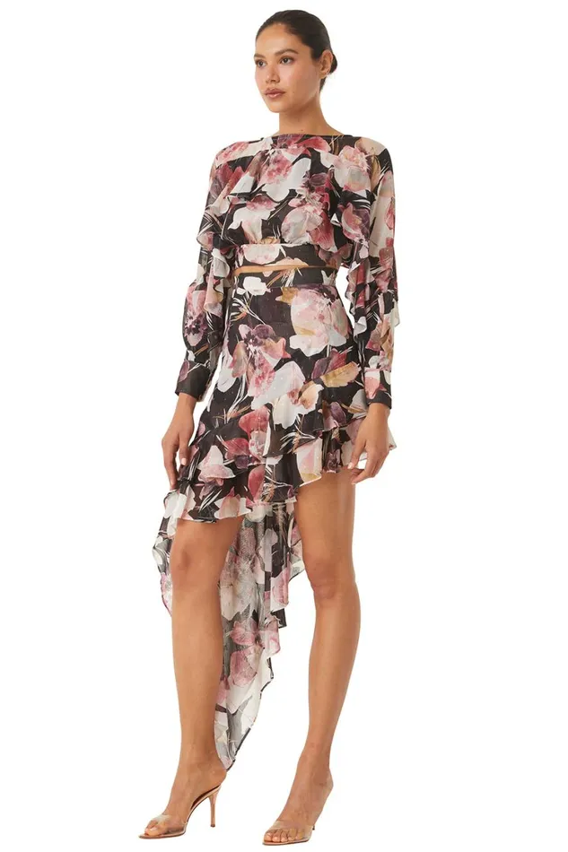 MISA Los Angeles Skirts and Shorts Women SKY SKIRT Flora Tropical Black