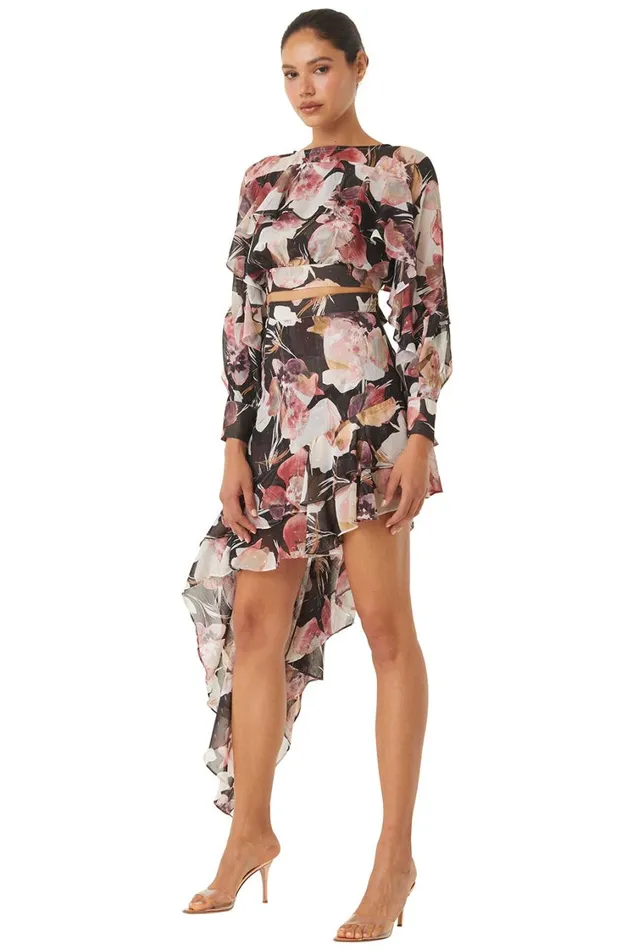 MISA Los Angeles Skirts and Shorts Women SKY SKIRT Flora Tropical Black