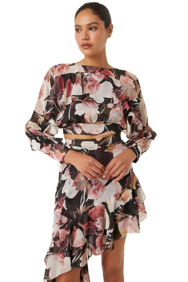 MISA Los Angeles Skirts and Shorts Women SKY SKIRT Flora Tropical Black