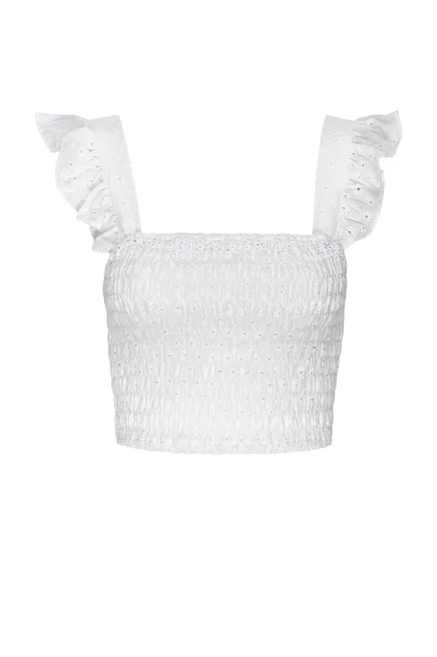 MISA Los Angeles Tops Women ABELIA TOP White Eyelet