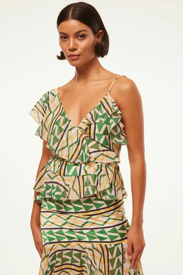 MISA Los Angeles Tops Women AGATA TOP Limoncello Geo Mix