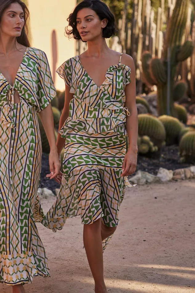 MISA Los Angeles Tops Women AGATA TOP Limoncello Geo Mix