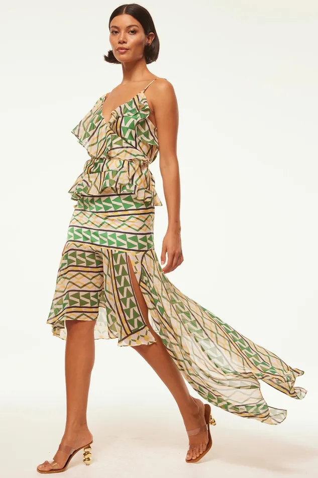MISA Los Angeles Tops Women AGATA TOP Limoncello Geo Mix