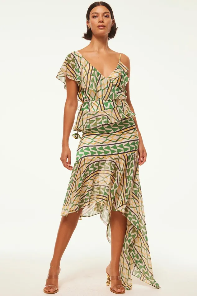 MISA Los Angeles Tops Women AGATA TOP Limoncello Geo Mix