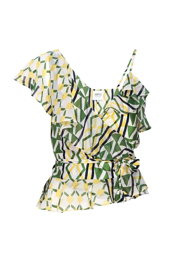 MISA Los Angeles Tops Women AGATA TOP Limoncello Geo Mix