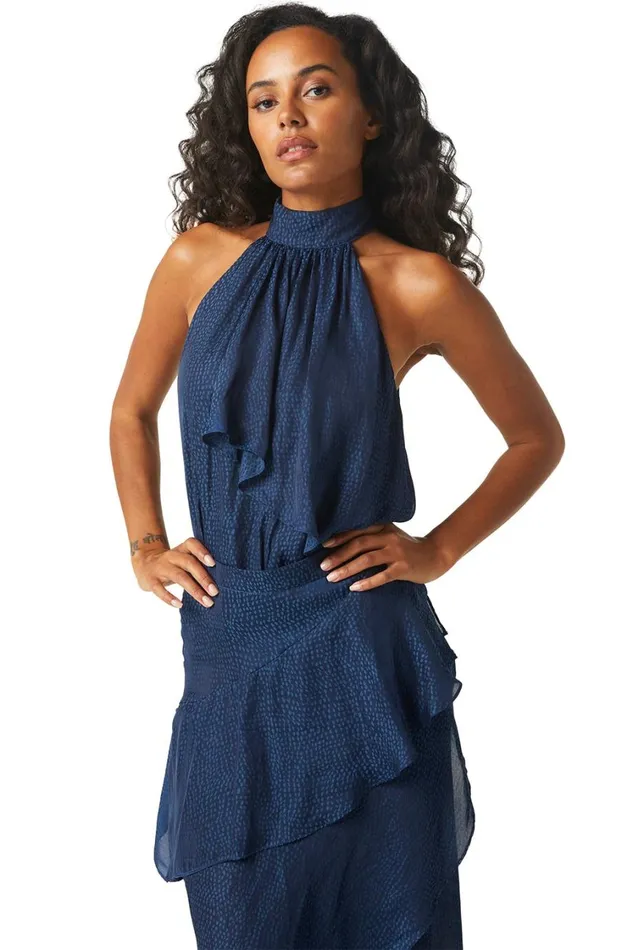 MISA Los Angeles Tops Women ANKA TOP Cerulean Dot