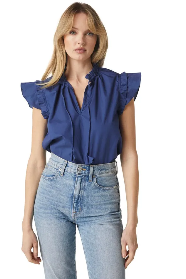 MISA Los Angeles Tops Women BASIA TOP Indigo Blue