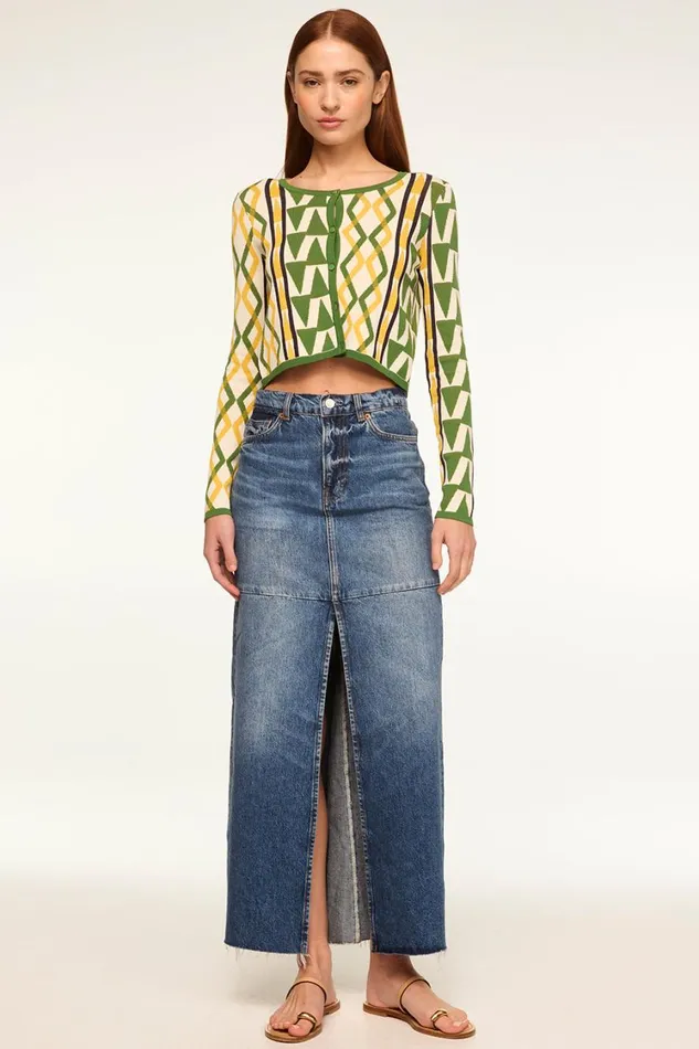 MISA Los Angeles Tops Women BATISTA CARDIGAN Limoncello Geo Jacquard